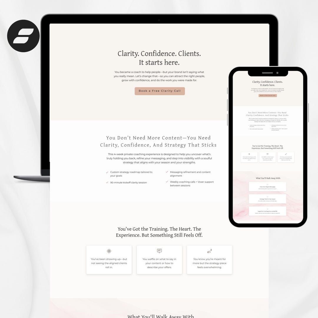 Showit Website Sales Page Template 7+ Canvases for Coaches