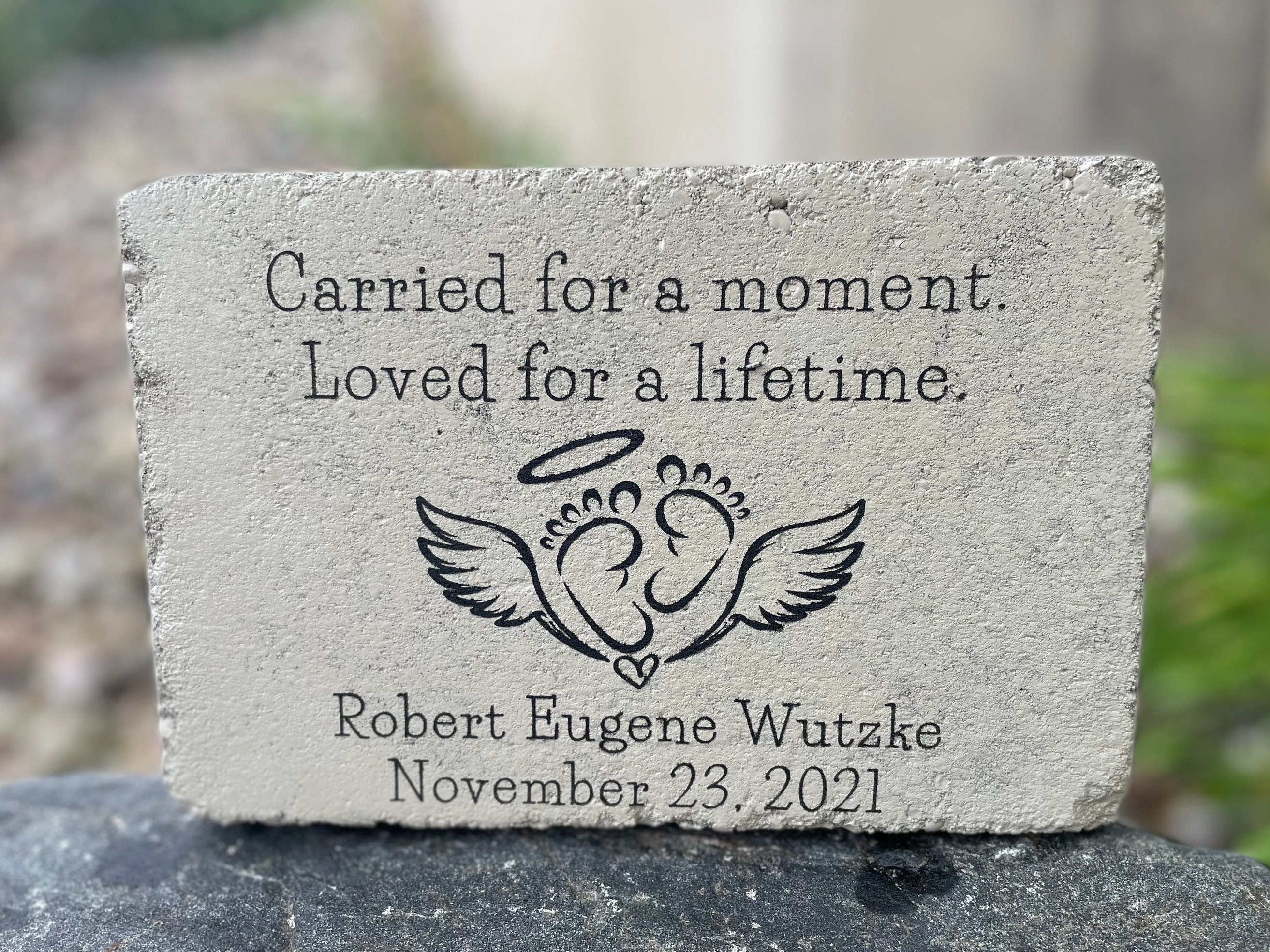 Personalised white cermaic tile headstone memorial Newborn baby Bereavemet gift 