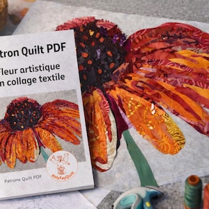 Magical Bloom – PDF Pattern Floral Quilt Collage Raw Edge | Raw Edge Appliqué | Wall Art Quilt