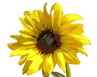 Sunflower PDF pattern, flower, collage pattern, quilt, textile art, patchwork pattern, modern quilt pattern, quilt pattern