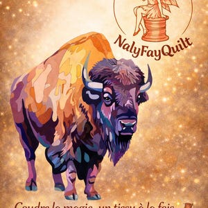 PDF pattern bison Quilt collage pattern, quilting, textile art, patchwork pattern, modern quilt pattern