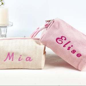 Personalized Embroider Cosmetic Bag,Monogramed Makeup Bag,Bridesmaid Makeup Bag,Monogrammed Toiletry Bag,Bridesmaid Gift,Gift for Her