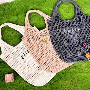 Embroidery Straw Bag,Personalized Raffia Beach Tote Bag,Monogram Bridesmaid Gifts Bag,Bachelorette Party Bag,Party Favor Bag,Gift for her