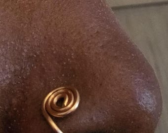 Handmade Copper Spiral of Life Nose Cuff