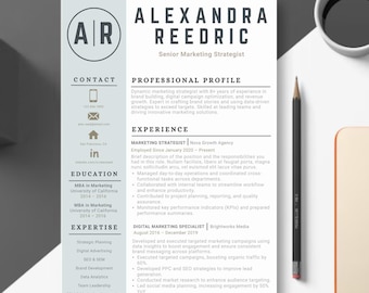 Canva Resume Template with Cover Letter: Modern Professional CV (Instant Download)