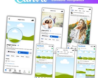 Editable Facebook Page Canva Template: Branding Mockup (Digital Download)