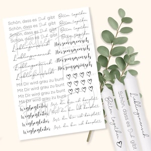 Tatuaje de vela de amor y amistad | Frases para regalos y velas DIY | Descarga digital para calcomanías al agua | Persona favorita