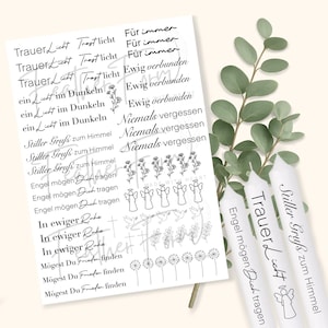 Tatouage de bougie funéraire | Autocollant pour bougie funéraire | Téléchargement numérique pour décalcomanie | Bougie funéraire personnalisée | Feuille de bougie