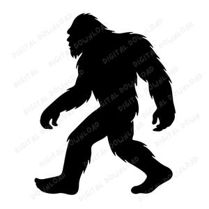 Silueta de Pie Grande SVG PNG / Sasquatch Yeti Cryptid Clipart / Archivo de corte para senderismo y acampada para Cricut y sublimación