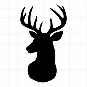 Sylwetka głowy jelenia SVG PNG | Plik do cięcia polowania na jelenia | Clipart z dziką przyrodą dla Cricut i Glowforge