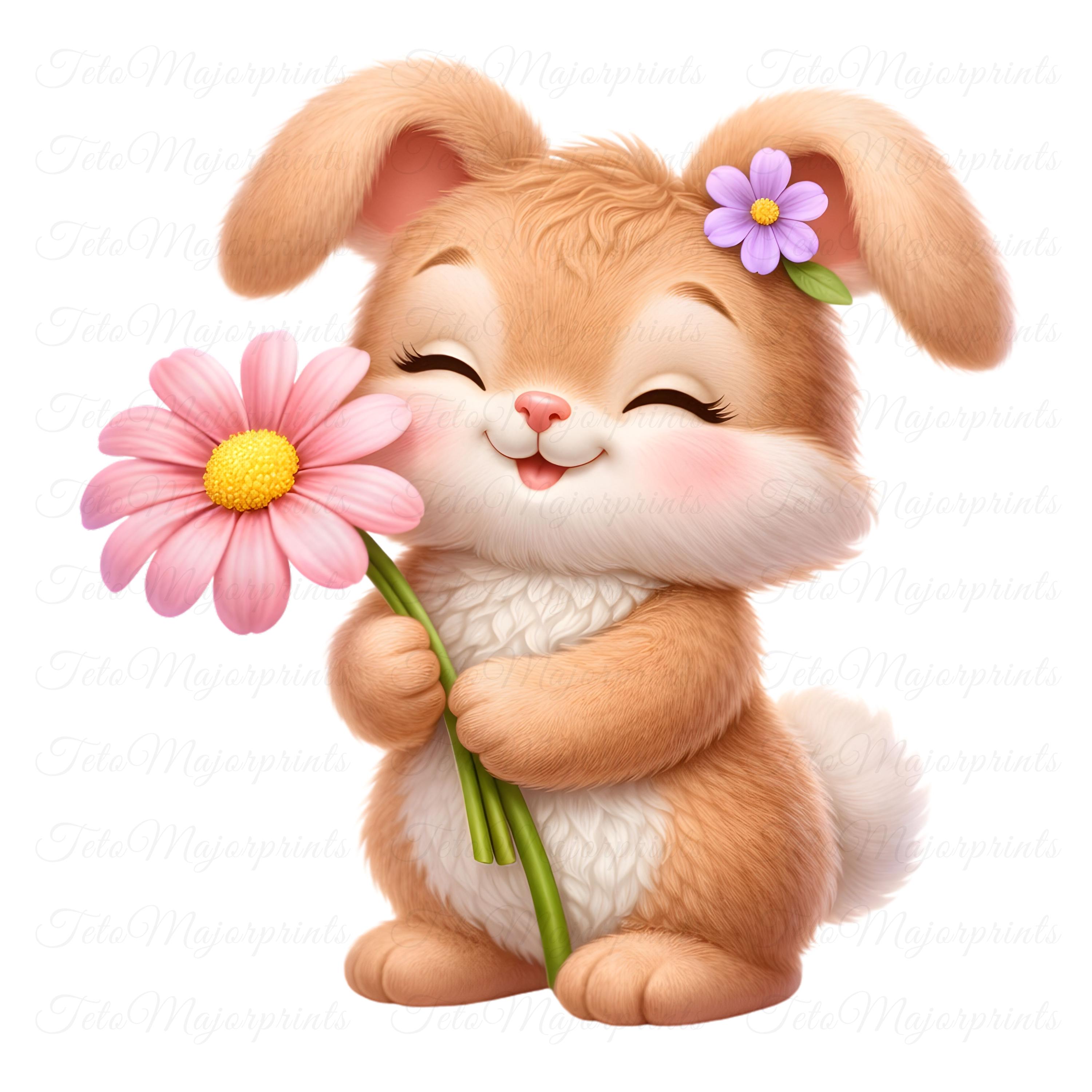7 Easter Bunny PNG Bundle Pastel Spring Rabbit Clipart Sublimation ...