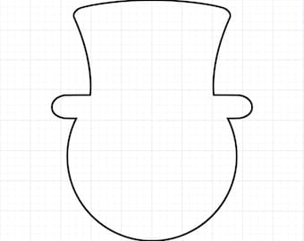 Snowman Outline SVG PNG | Snowman Head Cut File | Christmas Winter Clipart for Crafts