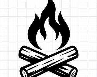 Lagerfeuer SVG PNG Clipart: Lagerfeuer Cut-Datei für Cricut & Silhouette (Digitaler Download