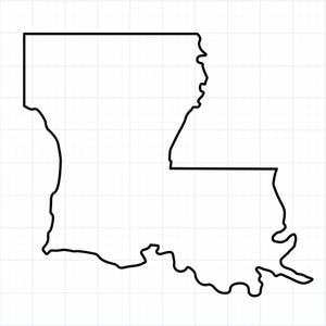 Louisiana Outline SVG PNG | LA State Outline Cut File for Cricut, Louisiana Map Border Svg, Simple State Shape, Louisiana Clipart