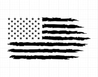 Distressed American Flag SVG PNG Grunge Stars And Stripes Cricut Glowforge Cut File