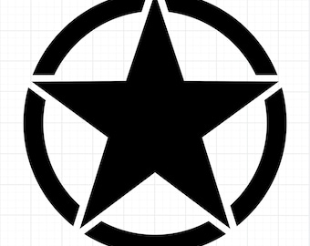 Military Star Circle SVG PNG | Army Star Cut File | Star Emblem Clipart for Cricut & Glowforge