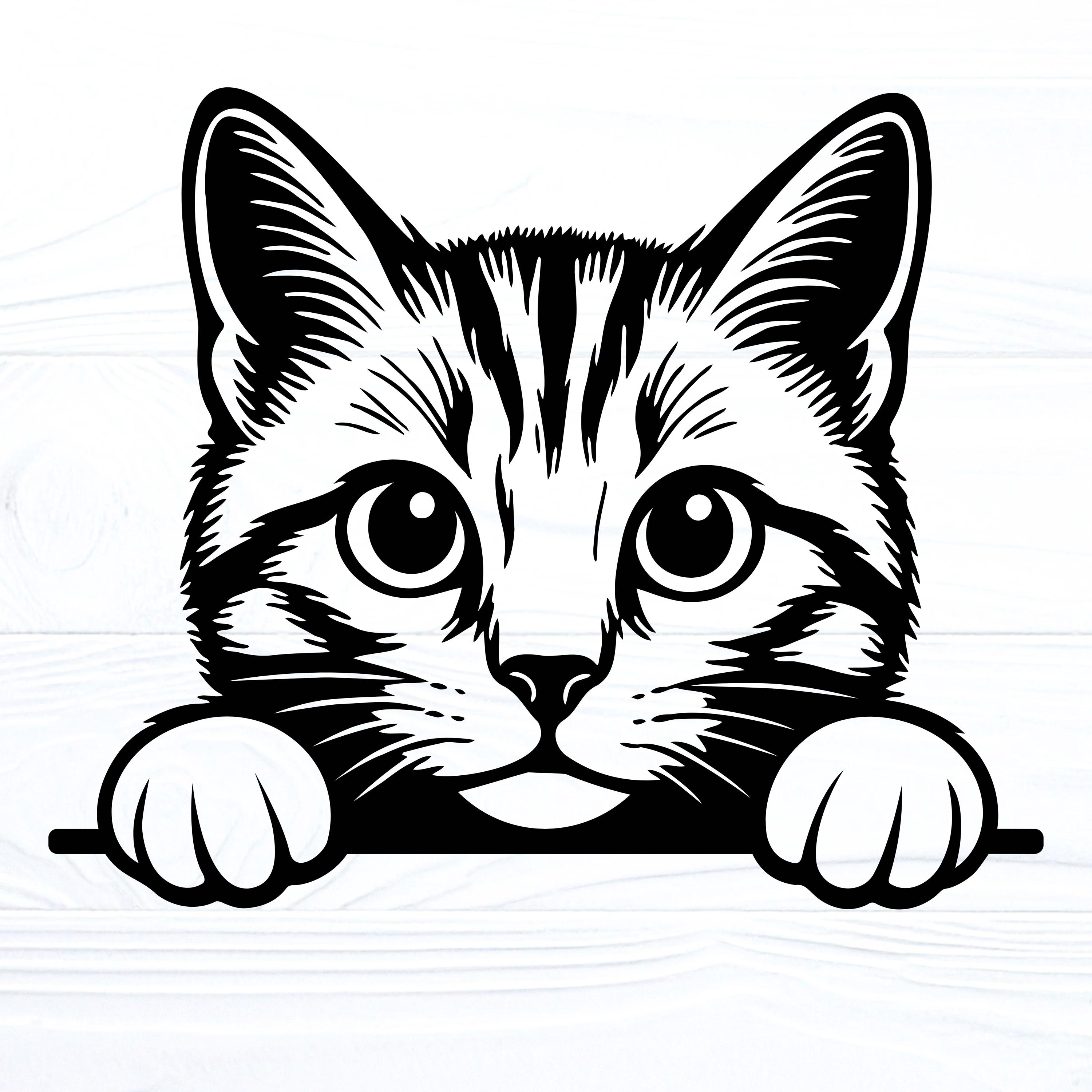 フルさん Cute Cat Silhouette Svg - Etsy