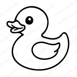 Paperella di gomma SVG PNG / Clipart di paperella carina per lavoretti per baby shower, progetti Cricut e sublimazione / Contorno di animale per il bagnetto / Download digitale
