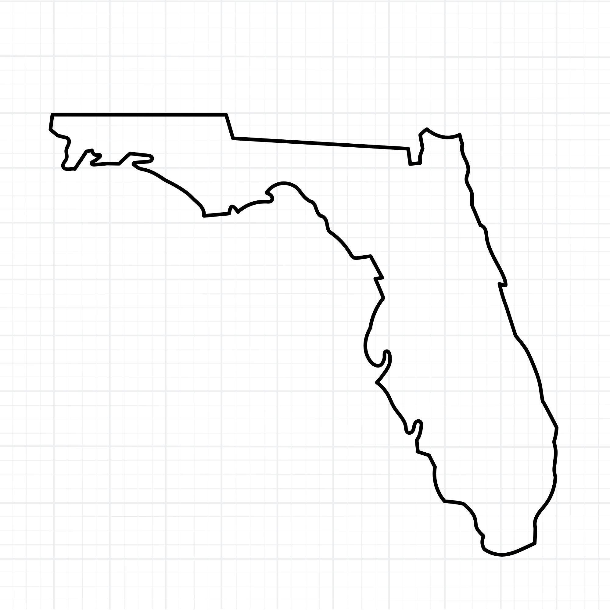 Florida State Outline SVG PNG | Florida Map Svg for Cricut, State Shape ...