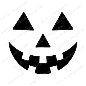 Jack O&#39;Lantern Face SVG PNG | Halloween Pumpkin Face Clipart | Cute Spooky Jack O Lantern | Transparent PNG | Cricut Silhouette Sublimation