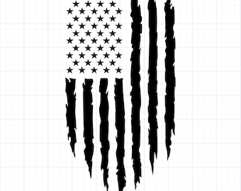 Verticale noodlijdende Amerikaanse vlag SVG PNG Grunge USA patriottische Cricut Glowforge gesneden bestand