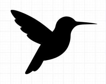 Hummingbird Silhouette SVG PNG | Flying Bird Cut File | Simple Nature Clipart for Crafts