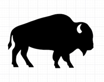 Buffalo Silhouette SVG PNG | Bison Outline for Cricut, Western Wildlife SVG, Rustic Farm Animal Clipart Design