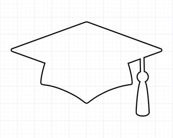 Graduation Cap Outline SVG PNG | Grad Hat Cut File | Class of 2026 Clipart for Cricut & Glowforge