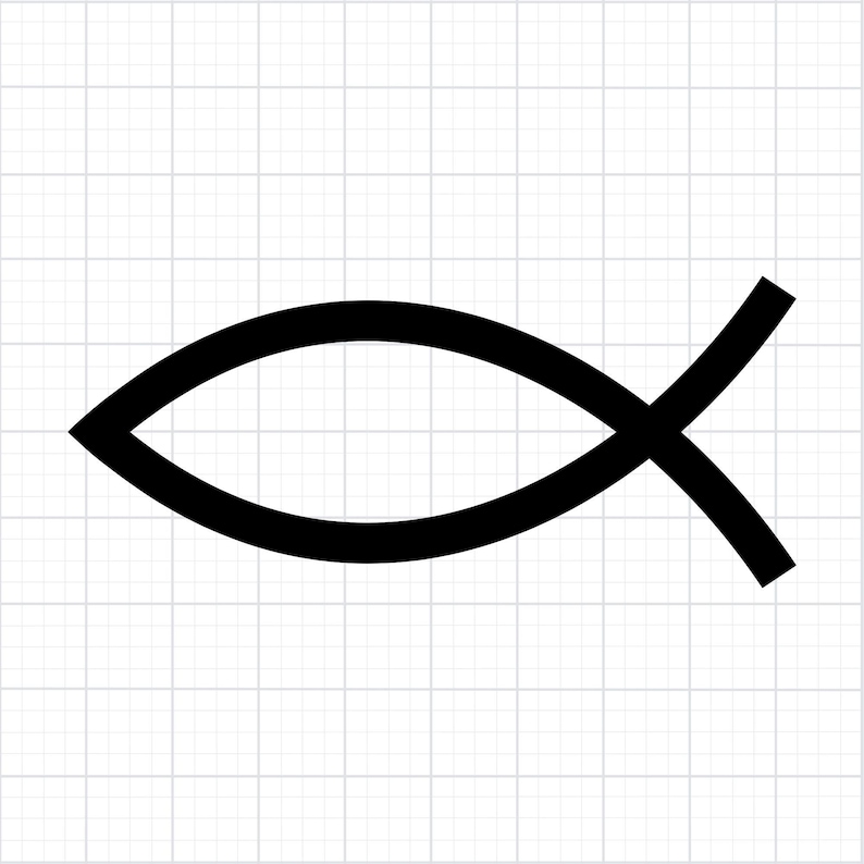 Jesus Fish Ichthys SVG Christian Symbol Minimal Faith Cut File Vector ...