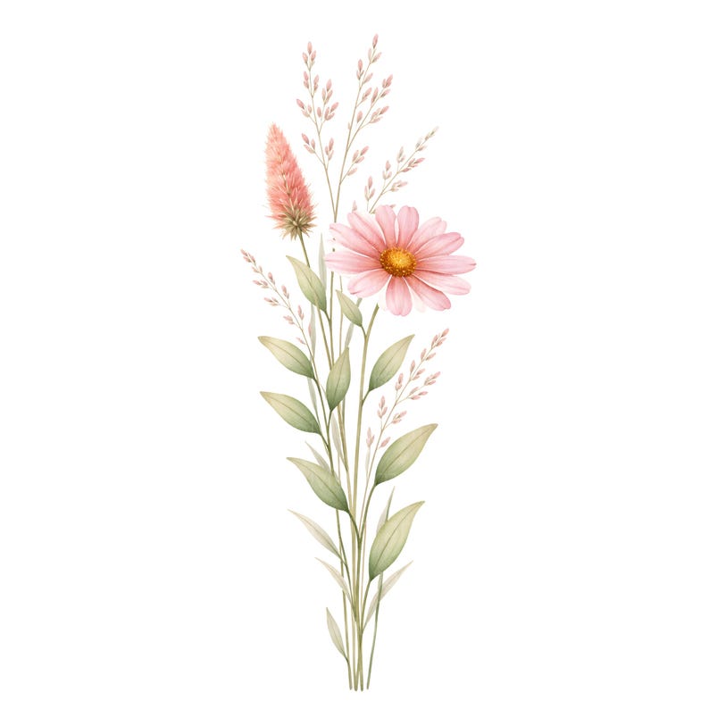 28 Wildflower PNG Bundle Watercolor Botanical Floral Clipart Designs image 14