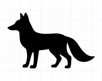 Fox Silhouette SVG PNG | Standing Fox Cut File | Woodland Animal Clipart for Cricut & Glowforge