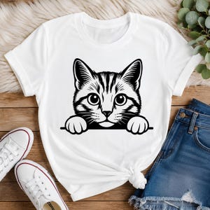 Peeking Cat SVG PNG JPG Kitten Pet Vector Graphic Design Cricut Laser Cut File image 4