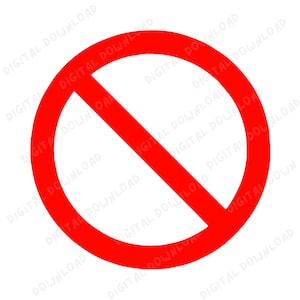 Verbotszeichen SVG PNG: Rot Kein Symbol Vektor (Digitaler Download