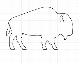 Buffalo Outline SVG PNG | Bison Line Art for Cricut, Western Wildlife SVG, Minimalist Farm Animal Design