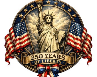 250 años de la libertad PNG JPEG Estatua de la Libertad Diseño patriótico del aniversario de EE. UU.
