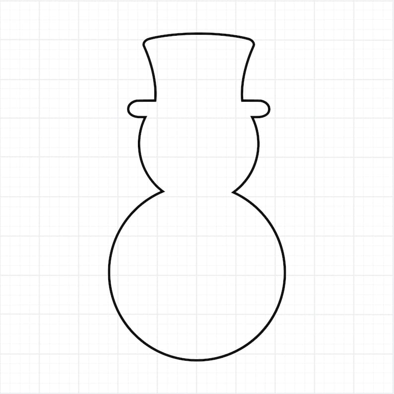 Snowman Outline SVG PNG | Simple Snowman Cut File | Christmas Winter ...