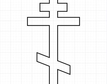 Orthodox kruisoverzicht SVG PNG | Oost-christelijk kruis gesneden bestand | Religieuze clipart voor Cricut & Glowforge