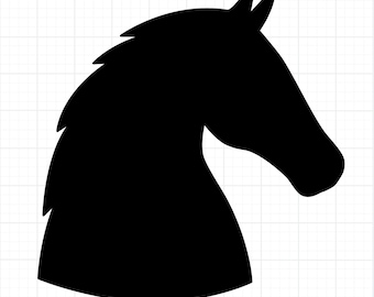 Horse Head Silhouette SVG | Solid Horse Clipart PNG | Equestrian Cricut File | Western Ranch SVG | Farm Animal Silhouette for Crafts