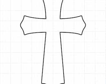 Cross Outline SVG PNG | Simple Christian Cut File | Faith Symbol Clipart for Cricut & Glowforge