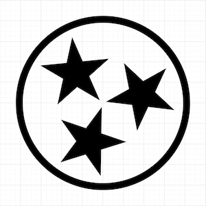 Tennessee Tri Star SVG | TN State Stars Svg | Volunteer State Circle PNG for Cricut & Silhouette