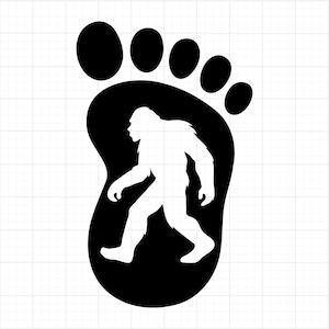 Bigfoot Footprint SVG PNG | Sasquatch Yeti Silhouette | Cryptid Cut File for Cricut & Glowforge