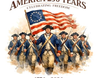 America 250 PNG JPEG Patriotic 1776 2026 Independence Day Revolutionary Soldiers