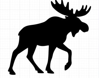 Moose Silhouette SVG PNG | Wildlife Animal Cut File | Forest Clipart for Cricut & Glowforge