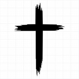 Christian Cross SVG PNG Rough Brush Faith Symbol Cricut Glowforge Cut File Design
