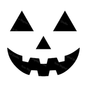 Halloween Pumpkin Face SVG PNG JPG Jack O Lantern Vector Graphic Design Cricut Laser Cut File