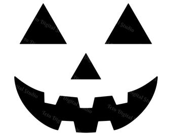 Diseño gráfico vectorial de cara de calabaza de Halloween en formato SVG, PNG y JPG para Cricut Laser Cut File