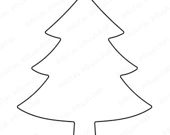 Christmas Tree Outline SVG PNG | Simple Tree Outline Cut File | Holiday SVG | Pine Tree Svg | Winter Forest Outline | Christmas Design