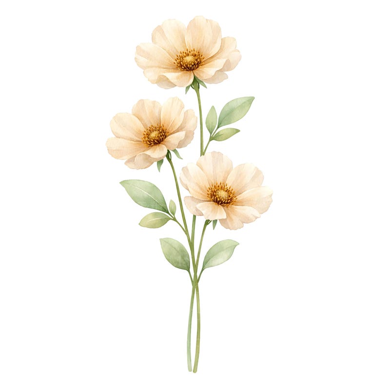28 Wildflower PNG Bundle Watercolor Botanical Floral Clipart Designs image 8