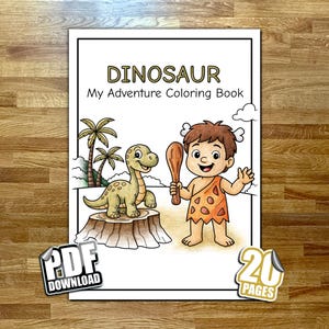 Dinosaur Coloring Book for Kids • 20 Pages to Download & Color • Dinos • Fossils • Prehistoric • PDF/PNG Printable Pages • Instant Download