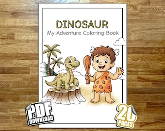Libro para colorear de dinosaurios • 20 páginas • para niños • PDF y PNG • Páginas para colorear • para descargar y colorear • T-Rex • Dinosaurios • Prehistoria • Fósiles